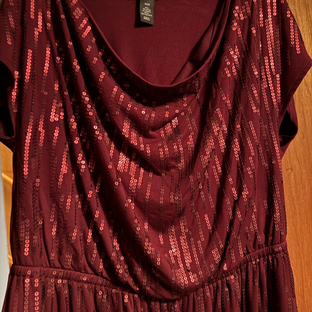 Burgundy Sequin Dress